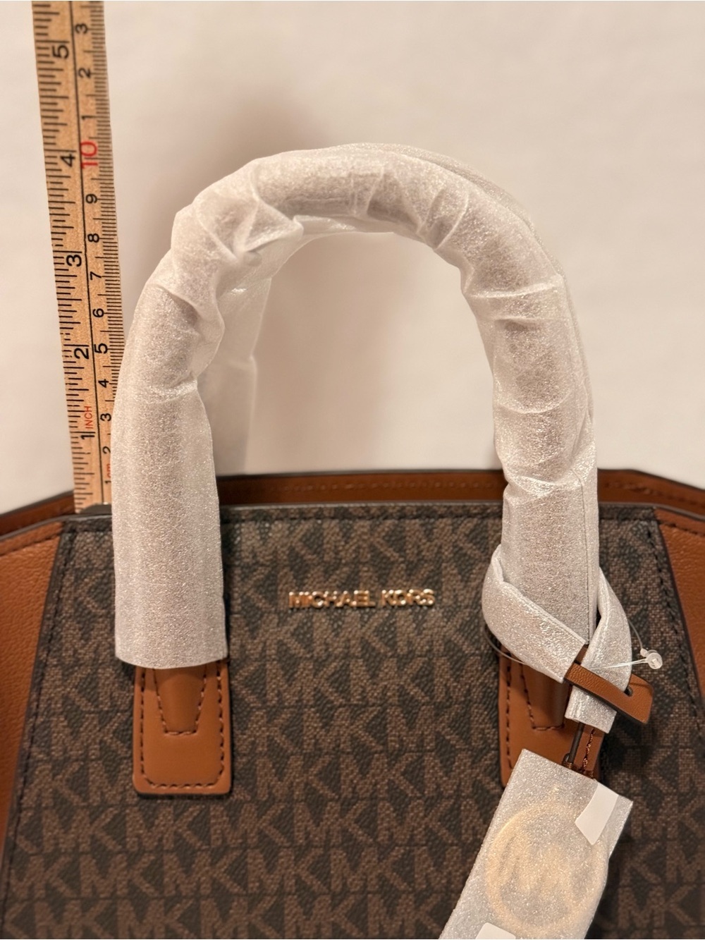 Michael Kors Avril Small Logo Top-Zip Satchel Brown - Picture 3 of 16